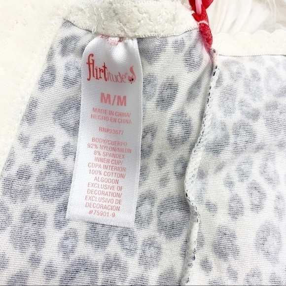 Flirtitude Bustier Top Leopard Print Skull Charm Silky - Picture 8 of 9